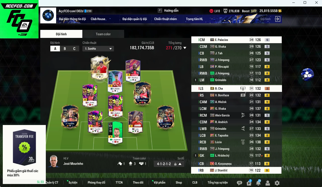 [Dư nhiều BP, ACC Rẻ🔥] Bayern 04 Leverkusen 182.170b dư 25.800b có B. Cha ITM+3, Lúcio CC, Xhaka 23HW, Tapsoba 23HW, Andrich 23HW, J. Tah TS24, Grimaldo TS24, Aleix Garcia TS24, Frimpong TS4, Palacios TS24, Boniface 23NG, Hlozek SPL+9, Stanisic 23NG+9. Dư nhiều CP GIẢM THUẾ. HLV Xịn